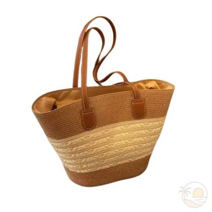 sac de plage paille marron