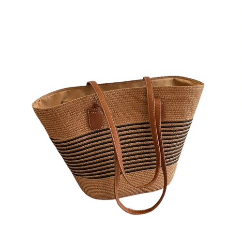 sac de plage paille marron fonce