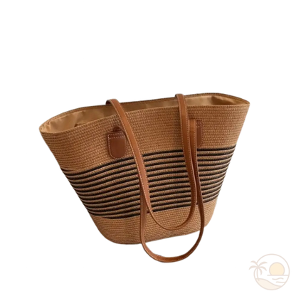 sac de plage paille marron fonce