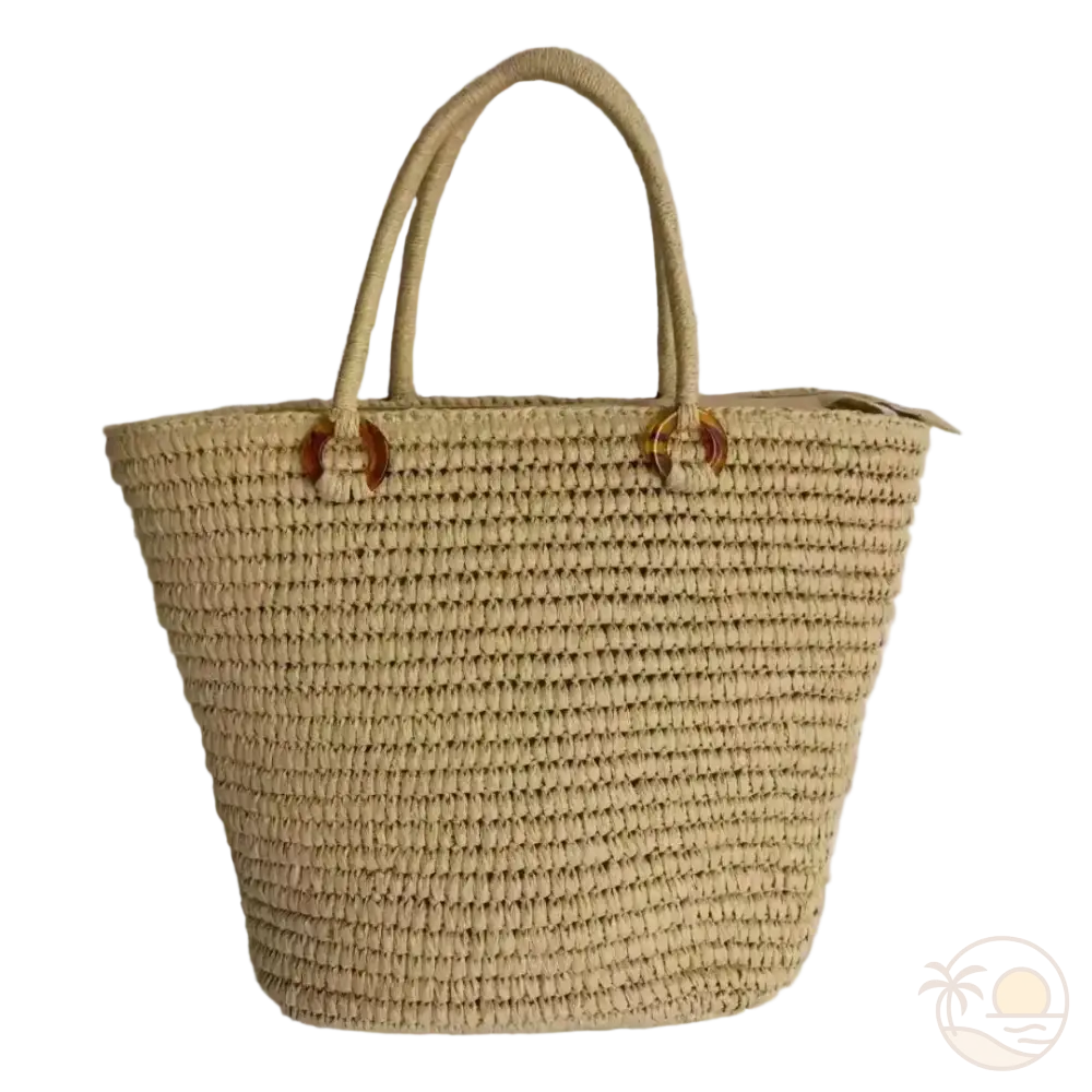 sac de plage panier beige