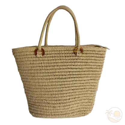 sac de plage panier beige