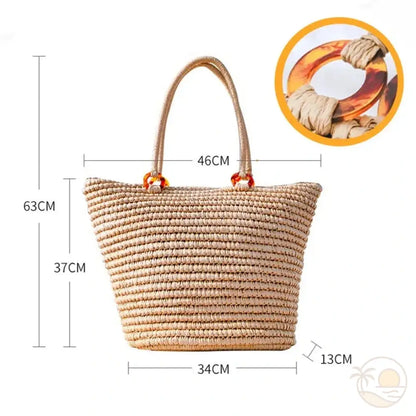 sac de plage panier beige dimensions