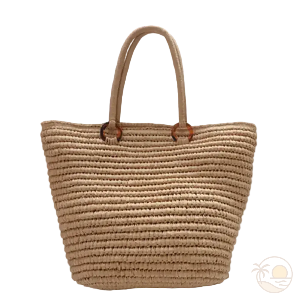 sac de plage panier marron clair