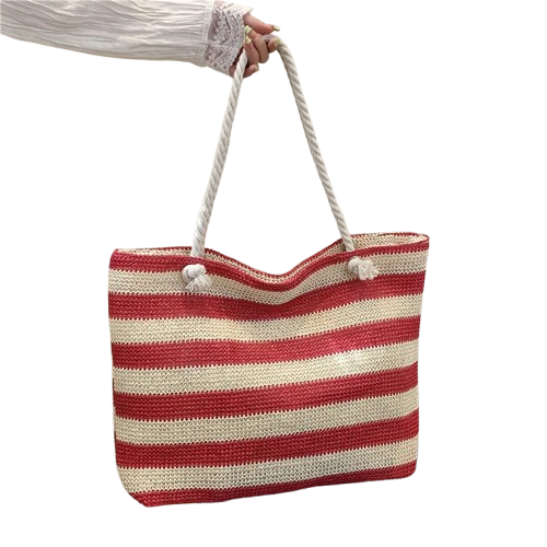 sac de plage rouge main
