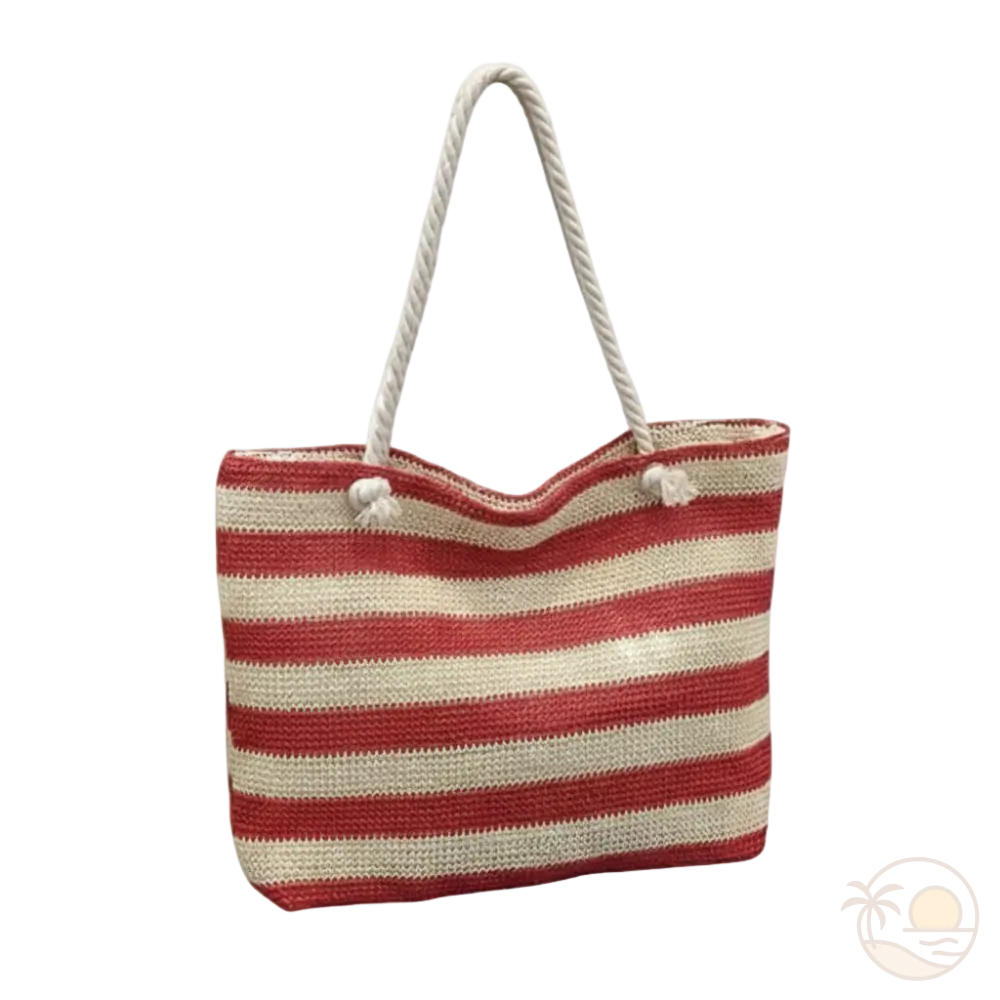 sac de plage rouge main