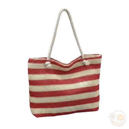 sac de plage rouge main