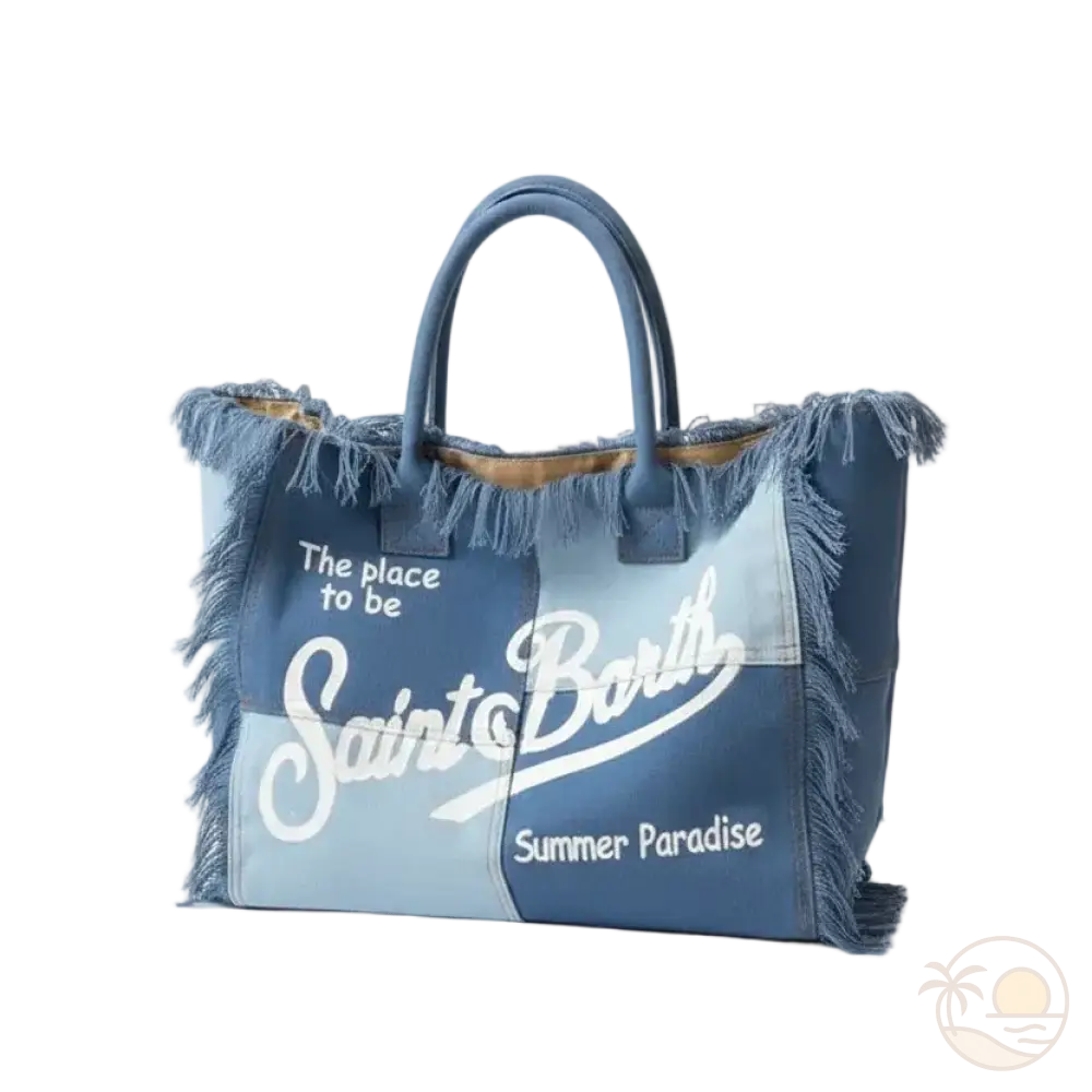 sac de plage saint barth bleu carreaux