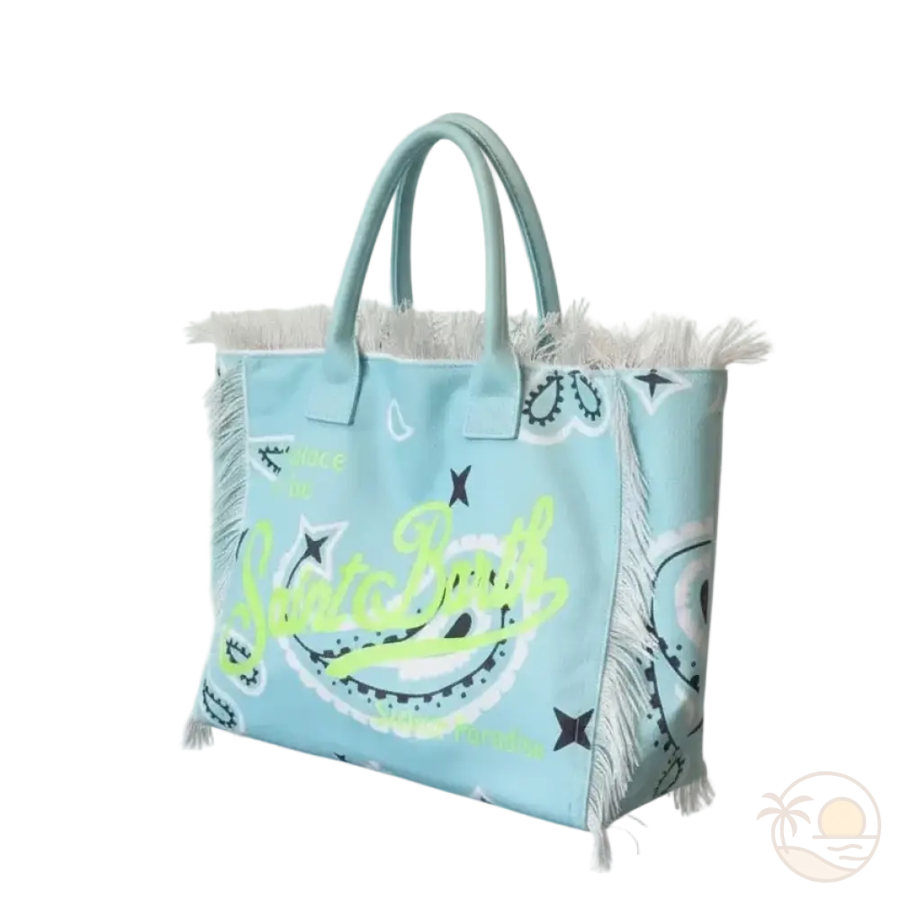 sac de plage saint barth bleu turquoise