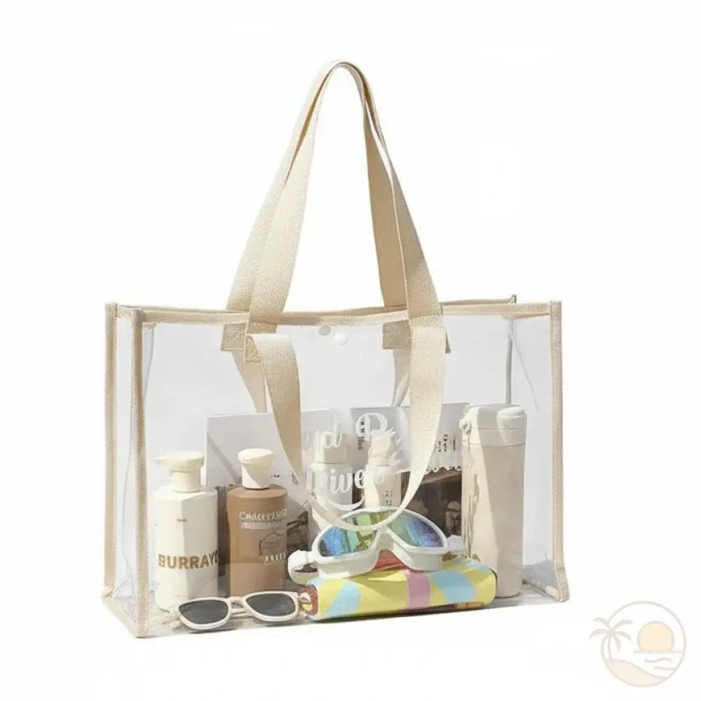 sac de plage transparent blanc