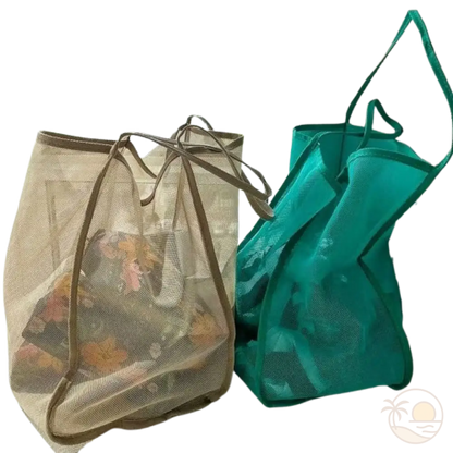 sac de plage xxl beige vert