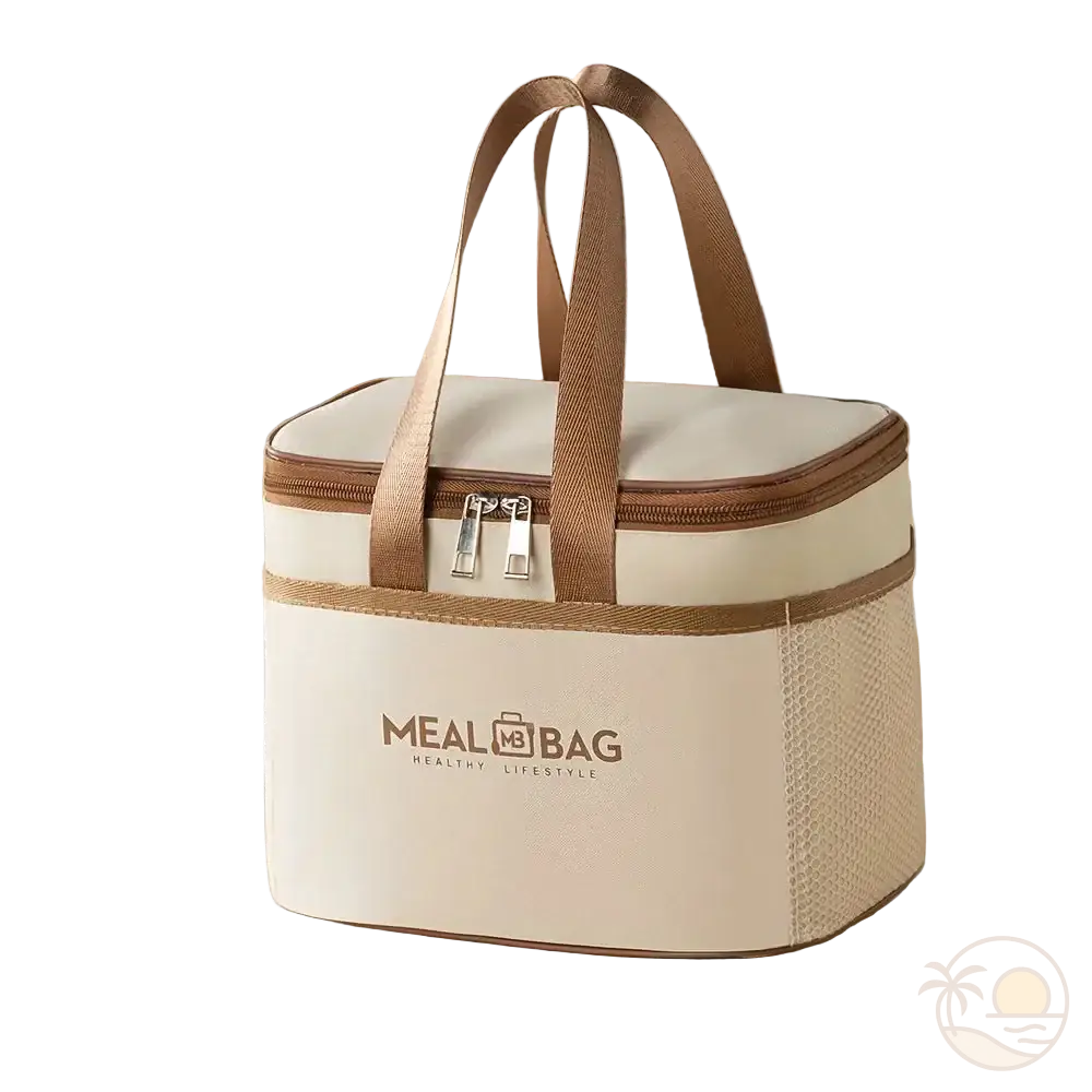 sac isotherme repas beige moyenne capacite
