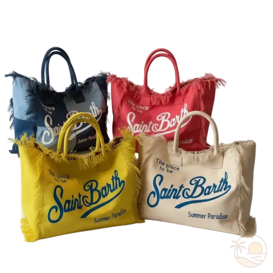 sacs de plage saint barth bleu rose jaune blanc