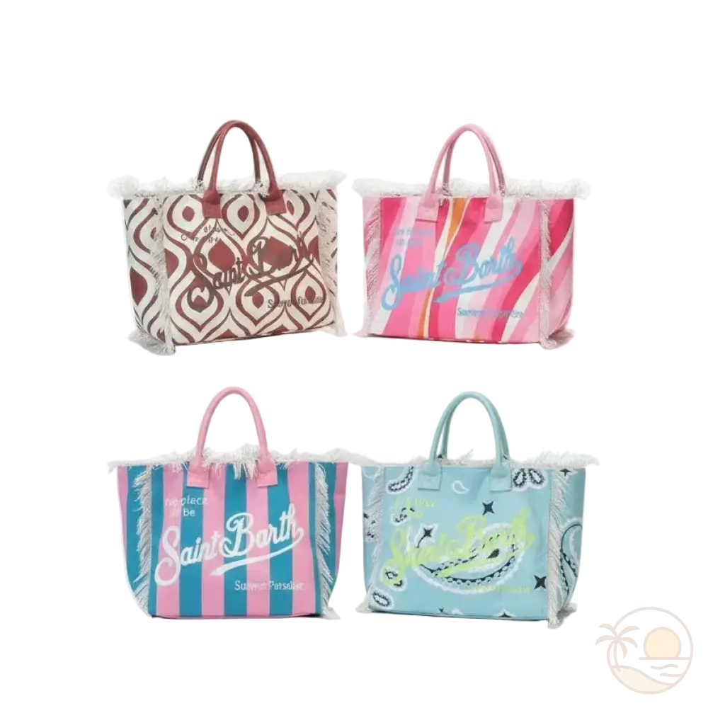 sacs de plage saint barth marron rose bleu turquoise