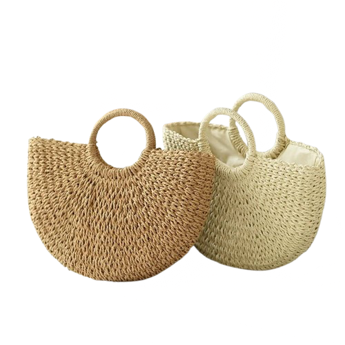 sacs panier de plage blanc marron