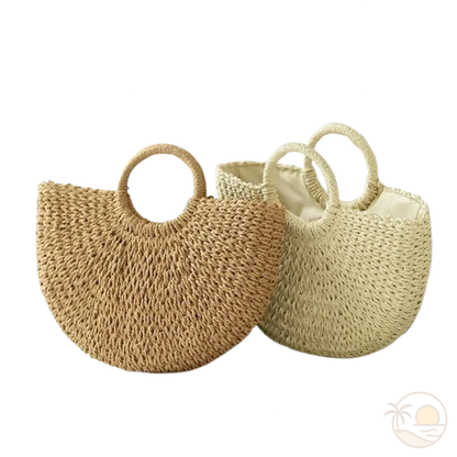 sacs panier de plage blanc marron