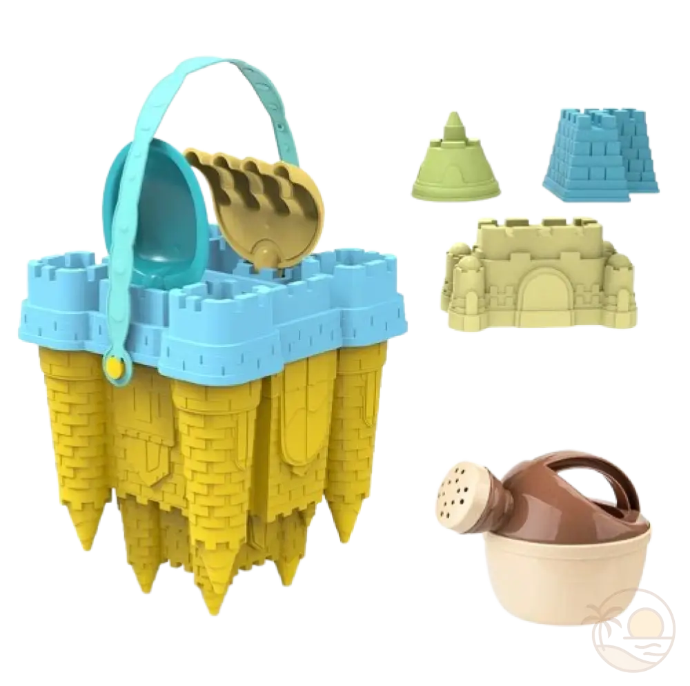 seau de plage chateau jaune