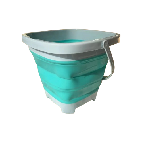 seau de plage pliable bleu