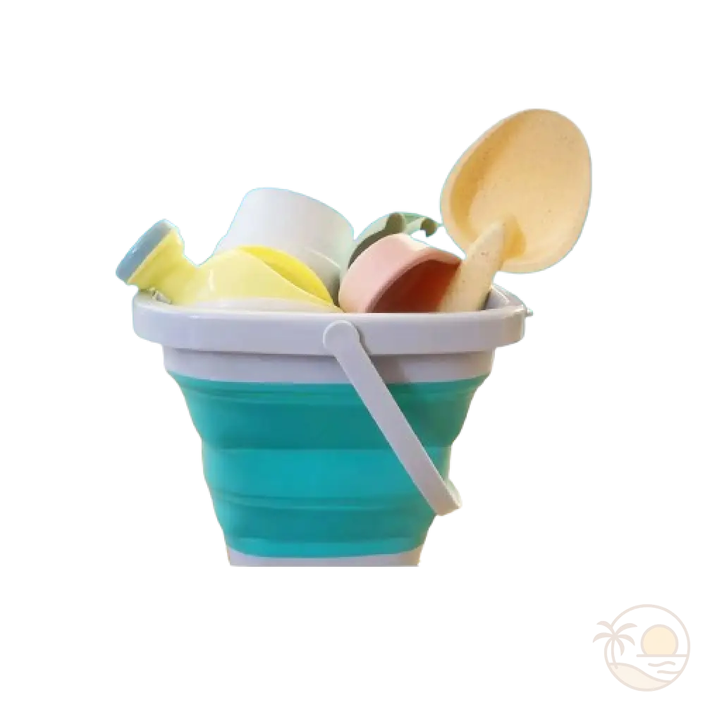 seau de plage pliable bleu dix jouets de plage