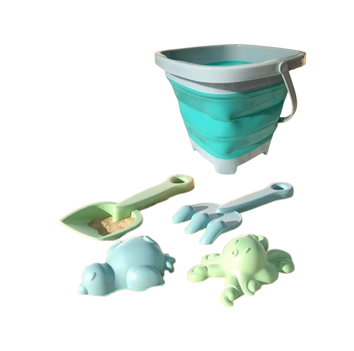 seau de plage pliable bleu jouets plage