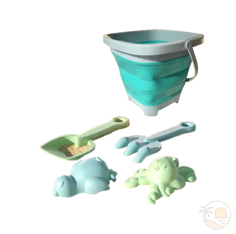 seau de plage pliable bleu jouets plage