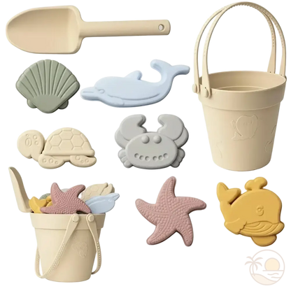 seau et pelle pour la plage blanc