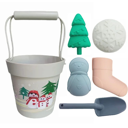 seau pelle plage noel blanc