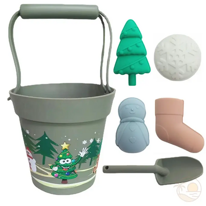 seau pelle plage noel vert