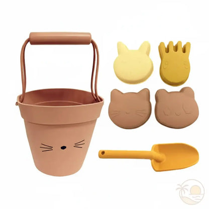 seau pelle plage tete chat