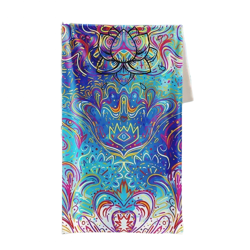 serviette de plage anti sable lotus psychedelique