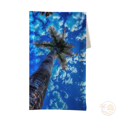 serviette de plage anti sable palmier ciel