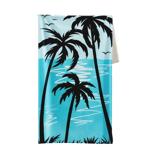 serviette de plage anti sable palmiers noirs