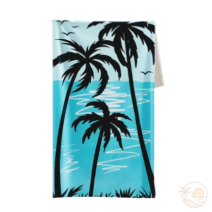 serviette de plage anti sable palmiers noirs