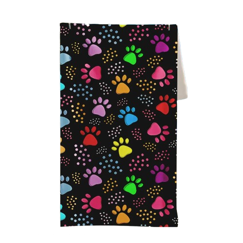 serviette de plage anti sable pattes multicolores