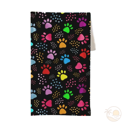 serviette de plage anti sable pattes multicolores