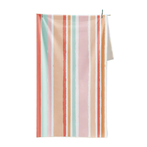 serviette de plage anti sable rayures multicolores