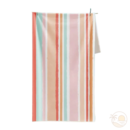 serviette de plage anti sable rayures multicolores