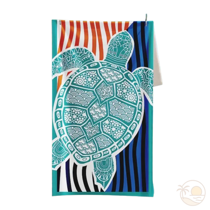 serviette de plage anti sable tortue bleue