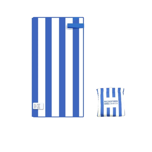 serviette de plage bleu
