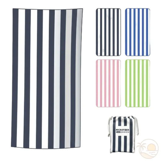 serviette de plage bleu rose vert bleu marine sac