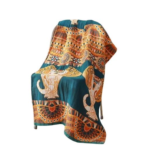 serviette de plage en coton elephant dore