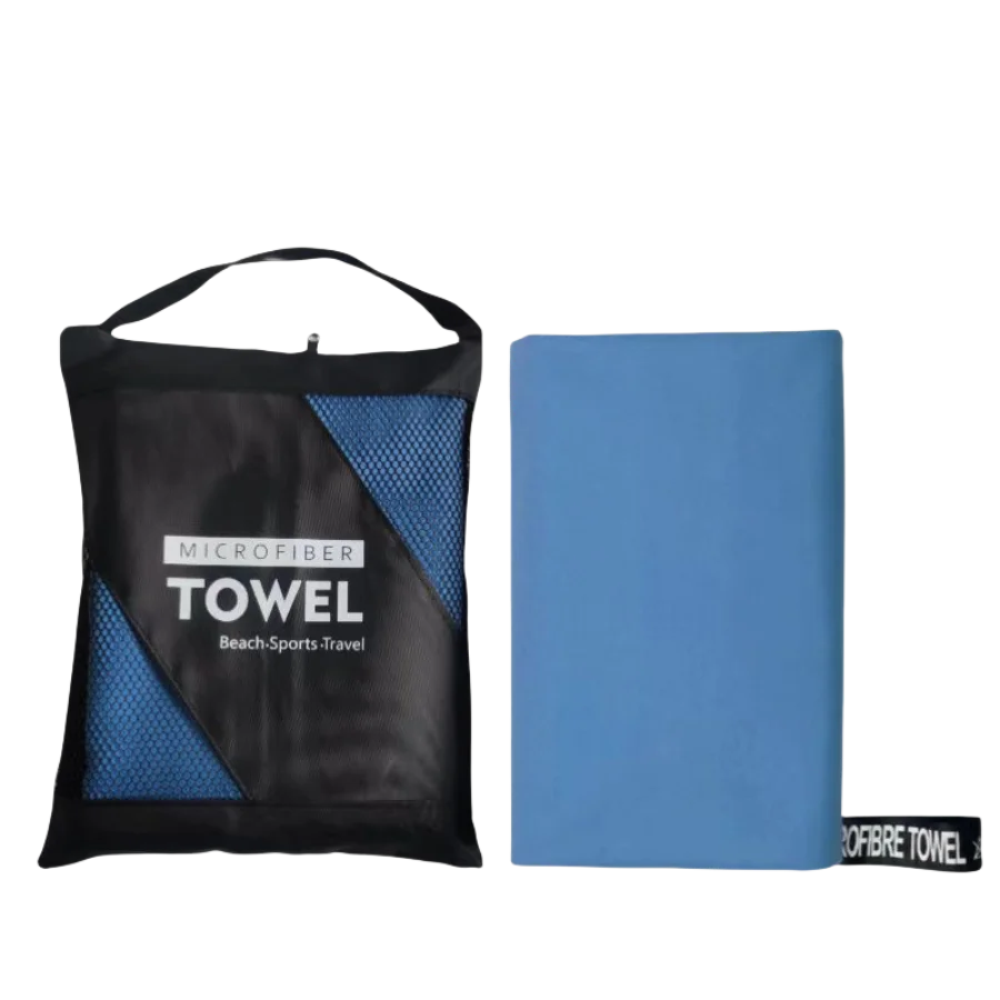 serviette de plage en microfibre bleu ciel