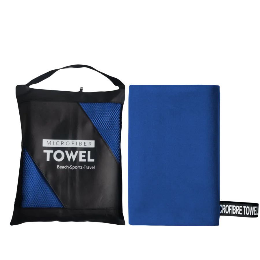 serviette de plage en microfibre bleu roi