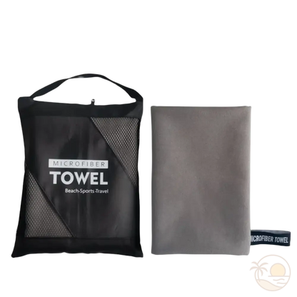serviette de plage en microfibre gris clair