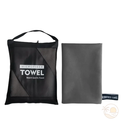 serviette de plage en microfibre gris foncé