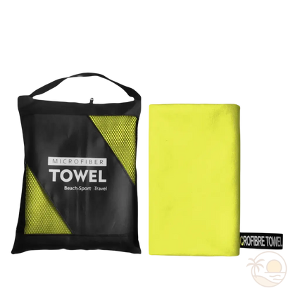 serviette de plage en microfibre jaune