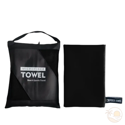 serviette de plage en microfibre noir