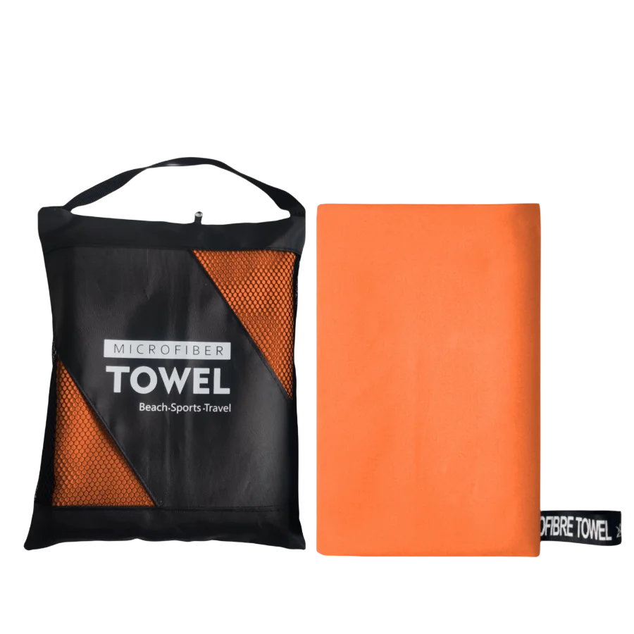 serviette de plage en microfibre orange