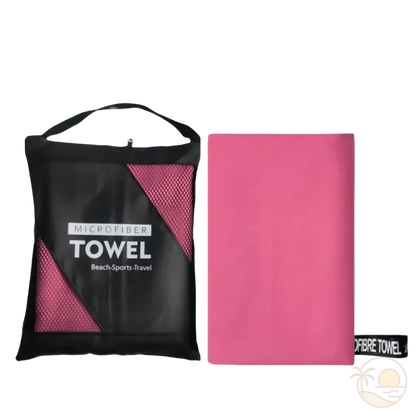 serviette de plage en microfibre rose