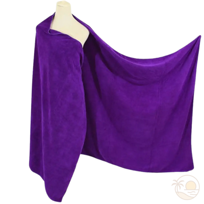 serviette de plage epaisse violet fonce