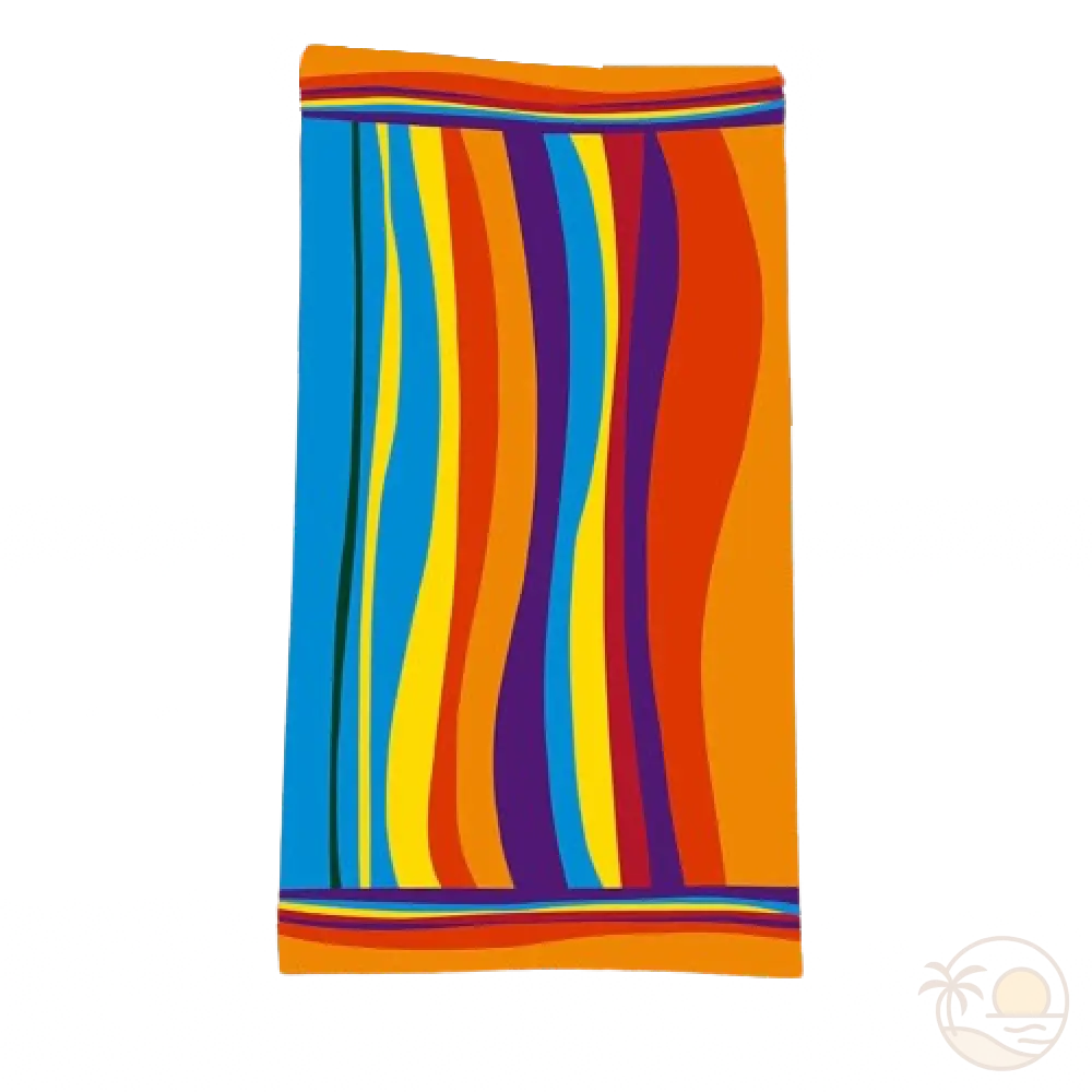 serviette de plage fine bleue orange